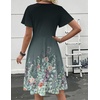 Zeagoo Womens Summer Dress Casual Swing Sundresses Floral Ruffle Short Sleeve Wedding Guest Dress Beach Mini Dress 2026(03-gray Green)