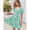 Zeagoo Womens Summer Dress Casual Swing Sundresses Floral Ruffle Short Sleeve Wedding Guest Dress Beach Mini Dress 2026(A01-blue White Floral)
