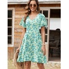 Zeagoo Womens Summer Dress Casual Swing Sundresses Floral Ruffle Short Sleeve Wedding Guest Dress Beach Mini Dress 2026(A01-blue White Floral)