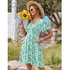 Zeagoo Womens Summer Dress Casual Swing Sundresses Floral Ruffle Short Sleeve Wedding Guest Dress Beach Mini Dress 2026(A01-blue White Floral)