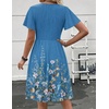 Zeagoo Womens Summer Dress Casual Swing Sundresses Floral Ruffle Short Sleeve Wedding Guest Dress Beach Mini Dress 2026(Blue Sf223)