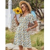 Zeagoo Womens Summer Dress Casual Swing Sundresses Floral Ruffle Short Sleeve Wedding Guest Dress Beach Mini Dress 2026(Blue Yellow Floral)