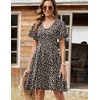 Zeagoo Womens Summer Dress Casual Swing Sundresses Floral Ruffle Short Sleeve Wedding Guest Dress Beach Mini Dress 2026(Floral 01)