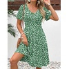 Zeagoo Womens Summer Dress Casual Swing Sundresses Floral Ruffle Short Sleeve Wedding Guest Dress Beach Mini Dress 2026(Green Jh560)