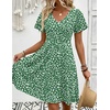 Zeagoo Womens Summer Dress Casual Swing Sundresses Floral Ruffle Short Sleeve Wedding Guest Dress Beach Mini Dress 2026(Green Jh560)