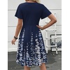 Zeagoo Womens Summer Dress Casual Swing Sundresses Floral Ruffle Short Sleeve Wedding Guest Dress Beach Mini Dress 2026(Navy Sf119)