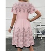 Zeagoo Womens Summer Dress Casual Swing Sundresses Floral Ruffle Short Sleeve Wedding Guest Dress Beach Mini Dress 2026(Pink Sf292)