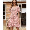 Zeagoo Womens Summer Dress Casual Swing Sundresses Floral Ruffle Short Sleeve Wedding Guest Dress Beach Mini Dress 2026(Pink White Floral)