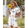 Zeagoo Womens Summer Dress Casual Swing Sundresses Floral Ruffle Short Sleeve Wedding Guest Dress Beach Mini Dress 2026(White)