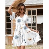 Zeagoo Womens Summer Dress Casual Swing Sundresses Floral Ruffle Short Sleeve Wedding Guest Dress Beach Mini Dress 2026(White)