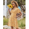 Zeagoo Womens Summer Dress Casual Swing Sundresses Floral Ruffle Short Sleeve Wedding Guest Dress Beach Mini Dress 2026(Yellow Floral)