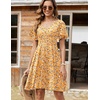 Zeagoo Womens Summer Dress Casual Swing Sundresses Floral Ruffle Short Sleeve Wedding Guest Dress Beach Mini Dress 2026(Yellow Floral)