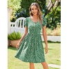 Zeagoo Womens Summer Dress Mini Petal Short Sleeve Dresses Pleated Button Down V Neck Floral Beach Swing Vacation Dress 2026(Jh560)