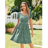 Zeagoo Womens Summer Dress Mini Petal Short Sleeve Dresses Pleated Button Down V Neck Floral Beach Swing Vacation Dress 2026(Xh539)
