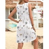 Zeagoo Womens Summer Dresses V Neck Sleeveless Sundresses Boho Beach Dress with Pockets A Line Tshirt Tank Dress(01-white Floral)