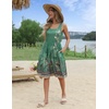 Zeagoo Womens Summer Sundress Boho Floral Casual Tank Dresses with Pockets Sleeveless Tiered Swing A Line Beach Dress(Green Floral)
