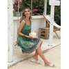 Zeagoo Womens Summer Sundress Boho Floral Casual Tank Dresses with Pockets Sleeveless Tiered Swing A Line Beach Dress(Green Floral)
