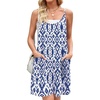 Blue White Printed