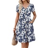 Floral White Blue