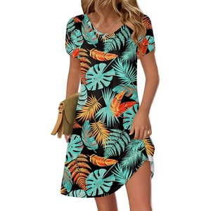 Zeagoo Womens Summer A-Line Dress with Pockets Mini Short Sleeve Dresses Flowy Beach Swing Dress 2026 Vacation Travel(A03-pa116)