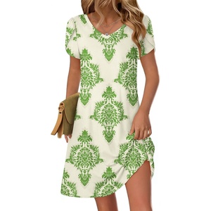 Zeagoo Womens Summer A-Line Dress with Pockets Mini Short Sleeve Dresses Flowy Beach Swing Dress 2026 Vacation Travel(Mz743)