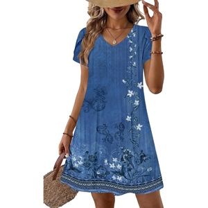 Zeagoo Womens Summer A-Line Dress with Pockets Mini Short Sleeve Dresses Flowy Beach Swing Dress 2026 Vacation Travel(Mz937)