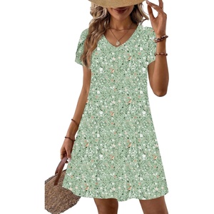 Zeagoo Womens Summer A-Line Dress with Pockets Mini Short Sleeve Dresses Flowy Beach Swing Dress 2026 Vacation Travel(Xh534)