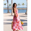 Zeagoo Women Summer Maxi Dress with Pockets 2025 Spaghetti Strap Sundress Casual Flowy Boho Dress Floral Tiered Beach Dress(Floral-1)