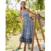 Zeagoo Women Summer Maxi Dress with Pockets 2025 Spaghetti Strap Sundress Casual Flowy Boho Dress Floral Tiered Beach Dress(Pattern-1)