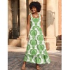 Zeagoo Women Summer Maxi Dress with Pockets 2025 Spaghetti Strap Sundress Casual Flowy Boho Dress Floral Tiered Beach Dress(Red Floral)