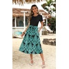 Zeagoo Womens Midi Dress Summer Short Sleeve Dress with Pockets 2025 Casual Floral T-Shirt Dress Flowy Beach Sundress(Black-blue Floral)