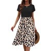 Zeagoo Womens Midi Dress Summer Short Sleeve Dress with Pockets 2025 Casual Floral T-Shirt Dress Flowy Beach Sundress(Black-floral-01)