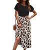 Zeagoo Womens Midi Dress Summer Short Sleeve Dress with Pockets 2025 Casual Floral T-Shirt Dress Flowy Beach Sundress(Black-floral-01)