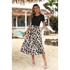 Zeagoo Womens Midi Dress Summer Short Sleeve Dress with Pockets 2025 Casual Floral T-Shirt Dress Flowy Beach Sundress(Black-floral-01)