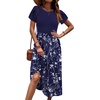 Zeagoo Womens Midi Dress Summer Short Sleeve Dress with Pockets 2025 Casual Floral T-Shirt Dress Flowy Beach Sundress(Floral-pat20)