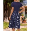 Zeagoo Womens Midi Dress Summer Short Sleeve Dress with Pockets 2025 Casual Floral T-Shirt Dress Flowy Beach Sundress(Floral-pat20)