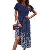 Zeagoo Womens Midi Dress Summer Short Sleeve Dress with Pockets 2025 Casual Floral T-Shirt Dress Flowy Beach Sundress(Floral-sf119)