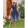 Zeagoo Womens Midi Dress Summer Short Sleeve Dress with Pockets 2025 Casual Floral T-Shirt Dress Flowy Beach Sundress(Floral-sf119)