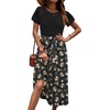 Zeagoo Womens Midi Dress Summer Short Sleeve Dress with Pockets 2025 Casual Floral T-Shirt Dress Flowy Beach Sundress(Pat7-2)