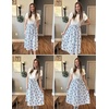 Zeagoo Womens Midi Dress Summer Short Sleeve Dress with Pockets 2025 Casual Floral T-Shirt Dress Flowy Beach Sundress(White Blue-floral)