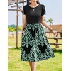 Zeagoo Womens Summer Dresses Casual Aline Midi Dress Short Sleeve Floral Tshirt Dress Flowy Beach Sundresses with Pockets(Blue Floral Black)