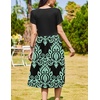 Zeagoo Womens Summer Dresses Casual Aline Midi Dress Short Sleeve Floral Tshirt Dress Flowy Beach Sundresses with Pockets(Blue Floral Black)