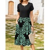 Zeagoo Womens Summer Dresses Casual Aline Midi Dress Short Sleeve Floral Tshirt Dress Flowy Beach Sundresses with Pockets(Blue Floral Black)