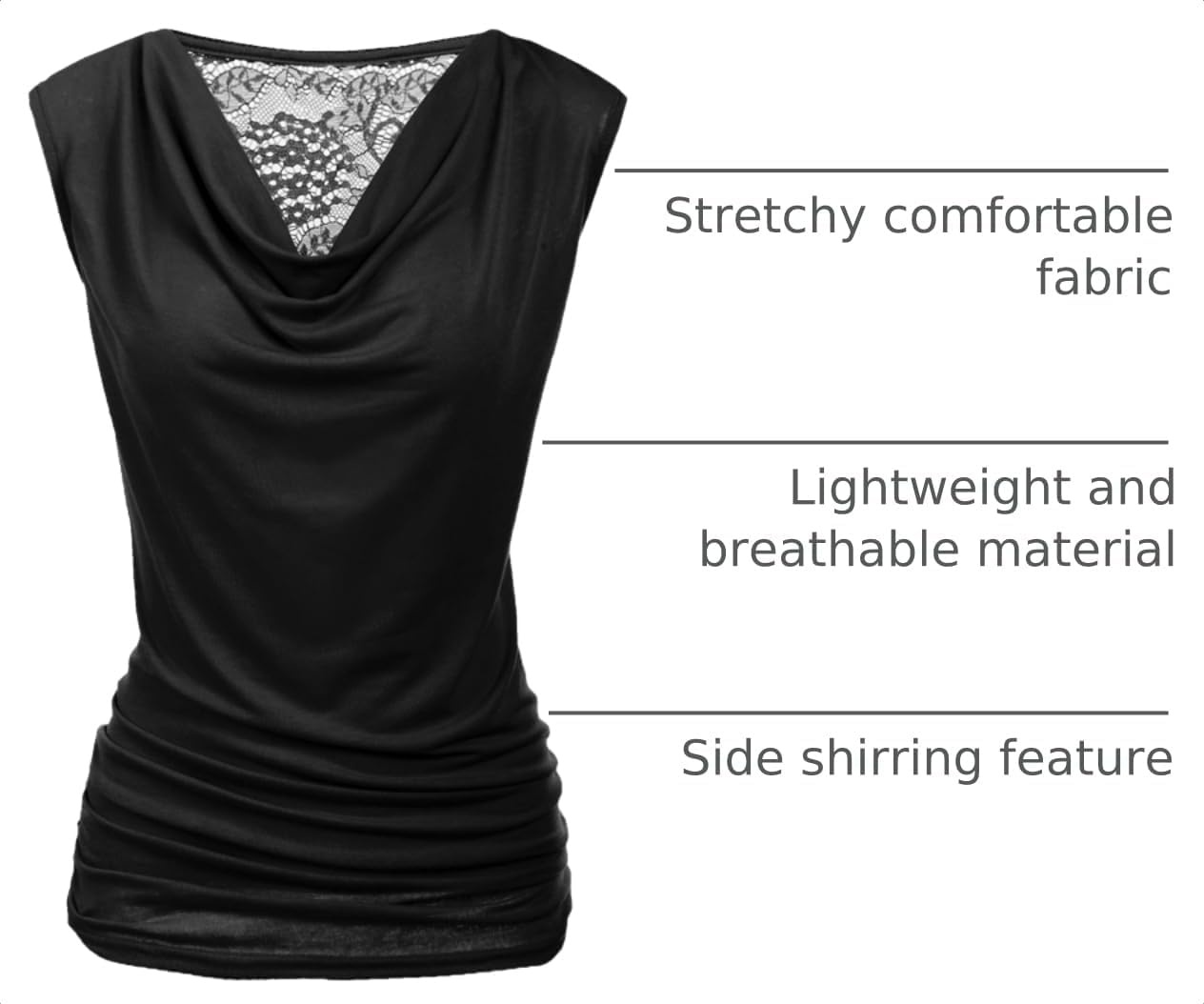 image:imageZeagoo Tank Top for Women Trendy Going Out Tops Sleeveless Shirts Ruched Business Casual Basic Tunic TopsBlack