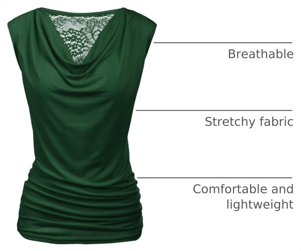 image:imageZeagoo Tank Top for Women Trendy Going Out Tops Sleeveless Shirts Ruched Business Casual Basic Tunic TopsDark Green