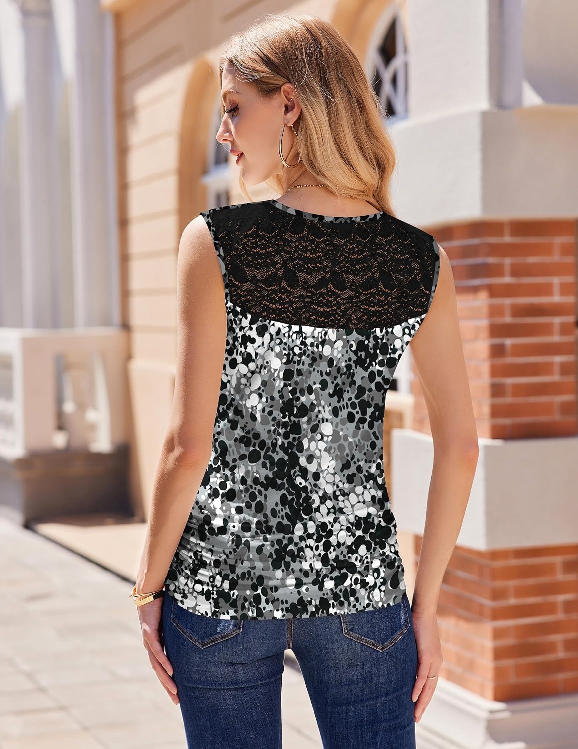 image:imageZeagoo Tank Top for Women Trendy Going Out Tops Sleeveless Shirts Ruched Business Casual Basic Tunic TopsFloral Cx273