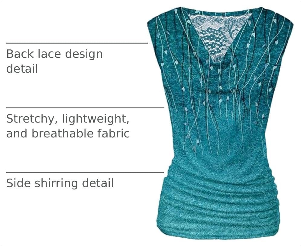 image:imageZeagoo Tank Top for Women Trendy Going Out Tops Sleeveless Shirts Ruched Business Casual Basic Tunic TopsGradient Leaf