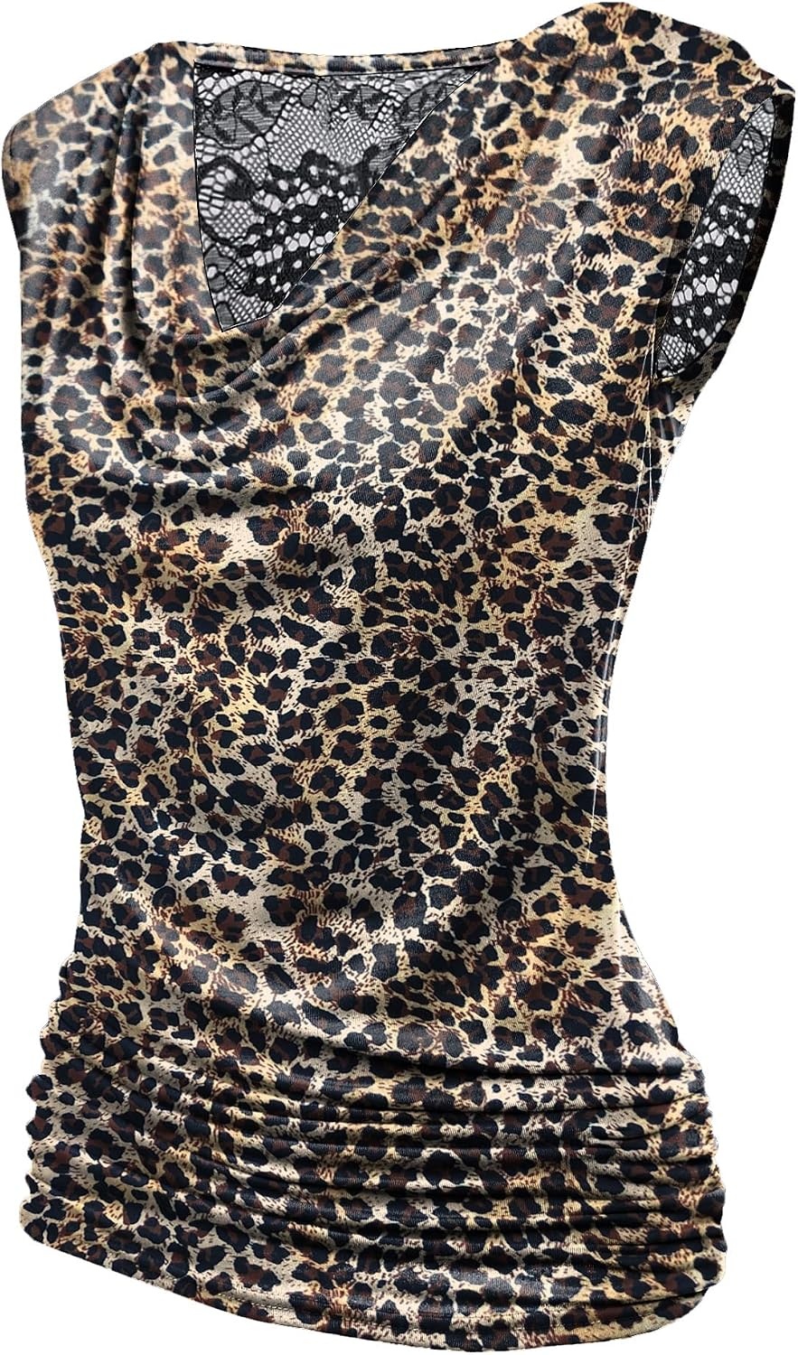 image:imageZeagoo Tank Top for Women Trendy Going Out Tops Sleeveless Shirts Ruched Business Casual Basic Tunic TopsLeopard Print
