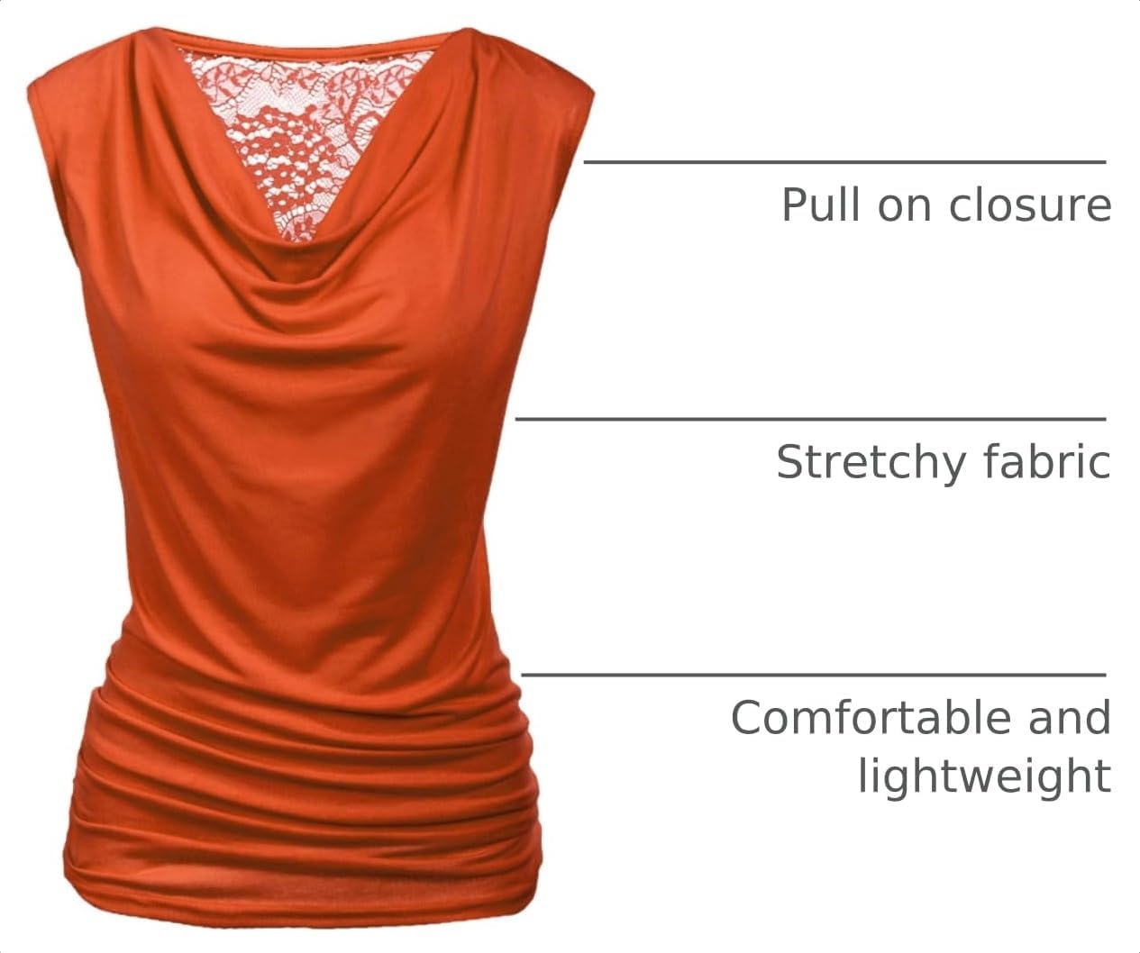 image:imageZeagoo Tank Top for Women Trendy Going Out Tops Sleeveless Shirts Ruched Business Casual Basic Tunic TopsOrange