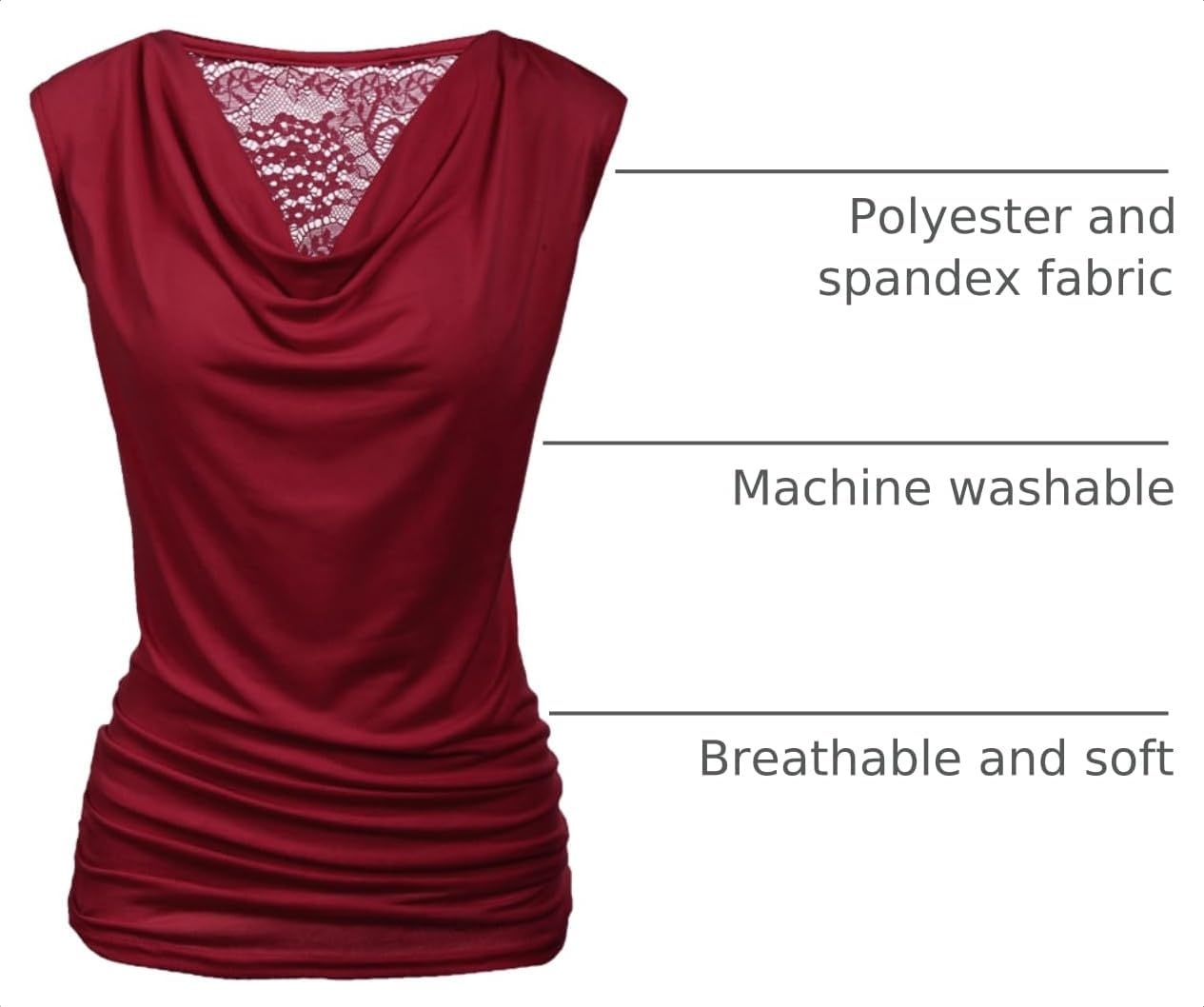 image:imageZeagoo Tank Top for Women Trendy Going Out Tops Sleeveless Shirts Ruched Business Casual Basic Tunic TopsWine Red